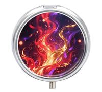 Small Pill Case Mysterious Flame 3 Compartments Portable Pill Container