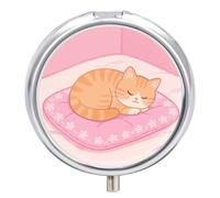 Small Pill Case Quiet Kitty 3 Compartments Portable Pill Container