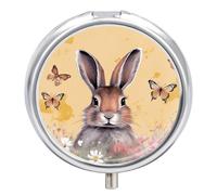Small Pill Case Rabbit and Butterfly 3 Compartments Portable Pill Container