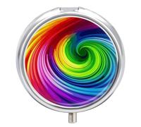 Small Pill Case Rainbow Spiral 3 Compartments Portable Pill Container