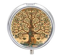 Small Pill Case Tree of Life 3 Compartments Portable Pill Container