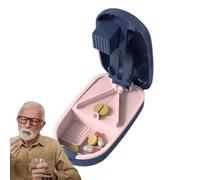 Small Pill Cutter, Pill Cutter Splitter with Dispenser - Pill Cutter with Dispenser Splitter Small Tablet Crusher Organizer | Portable Pill Grinder for Home, Travel, Train, Hotel Purse Pocket