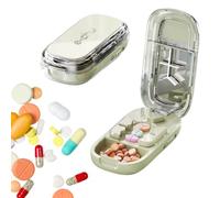 Small Pill Tablet Cutter, Portable Pill Splitter, Adjustable Pills Cutter Divider with Stainless Steel Blade, Tablets Guide Tablets Splitting for Large Small and Tiny Pills Cutting and Storage(Green)