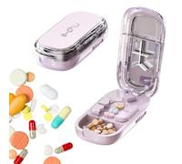 Small Pill Tablet Cutter, Portable Pill Splitter, Adjustable Pills Cutter Divider with Stainless Steel Blade, Tablets Guide Tablets Splitting for Large Small and Tiny Pills Cutting and Storage(Pink)