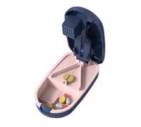 Small Pill - Travel Pill Box | Pill Container | Pill Organizer With Pill Splitter | Travel Daily Tablet Dispenser | Portable Pill Dispenser | Pill Crusher For Purse Pocket For Home, Travel