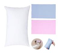 Small Pillow 10.2" X 5.9"(26 x 15cm), Nap Small Cushion with 2 Mini Pillow Cases (Pink and Blue), Rectangle Cushion Travel Pillows, Cushion Inserts for Kids, Adult, Pets, Neck and Knee Support