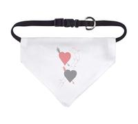 Small 'Pink And Grey Hearts' Dog/Cat/Pet Bandana (PD00060675)