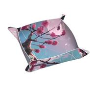 Small Pink Flowers Double-Sided Full Print, Leather Tray, Suitable for Placing Some Small itemsã€‚