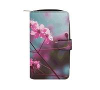 Small Pink Flowers Wallet Multifunctional Wallets for Men Compact Wallet Purse Passport Bag