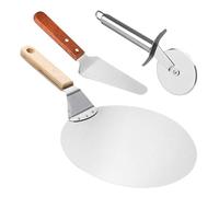 Small Pizza Shovel, Pizza Cutter | 3 Piece Pizza Peel Set - Metal Pizza Spatula, Pizza Cutter, Pizza Baking Tools, Pizza Baking Tools for Pizza, Cake, Cake