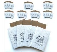 Small Plantable Seed Paper Thank You Cards - Handmade, Eco Friendly & Recycled Gratitude Notes/Giftcards for Teacher, Friend, Wedding etc - Biodegradable Pack of 32 A7 Mini Greeting Gifts