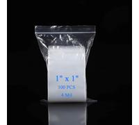 Small Plastic Bags 1" x 1" 100 PCS Reclosable Zip Poly Baggies, Heavy Duty