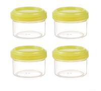 Small Plastic Food Storage Boxes 4 Pack Airtight Leak-Proof Press Fit Lids Stackable Space Saving Containers Food-Grade PP 4.5x4x3.5cm Snack Lunch Meal Prep(Green)