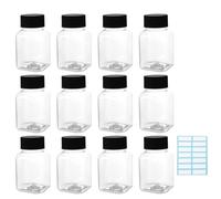 Small Plastic Juice Bottles with Lids 12Pcs - Reusable PET Drink Bottles With Lids