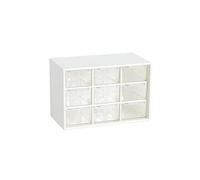 Small Plastic Organiser with Transparent Drawer, 3 Layer 9 Drawers Makeup Organizer Cosmetic Storage Boxes, Suitable to Store Cosmetics Jewelry All Kinds Of items For Kitchen, Bedroom, Dorm, White
