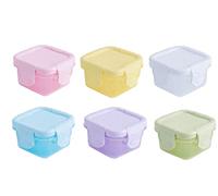 Small Plastic Pots,6 PCS Mini Weaning Pots with Lids Baby Food Storage Boxes Food Container Weaning Feeding Freezer Food Pots 60ML