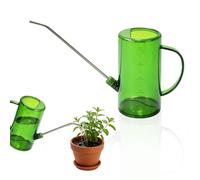 Small Plastic Watering Can, 1l Watering Can Indoor Long Spout Small Watering Can Plant Watering Pot with Clear Measurable Scale for Garden (Green)