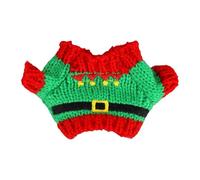 Small Plush Christmas Clothes for Dolls, Kawaii Santa Claus Design Knitted Doll Sweater Handmade Crochet Christmas Sweater for 17cm Figure Decoration