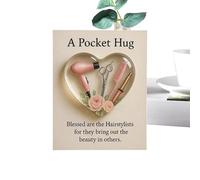 Small Pocket Christmas Cuddle - Heart Shaped Souvenir 2D | Small Card Pocket Relational Souvenir | Barber Men Women Hair Stylist Birthday Graduation Retirement Party