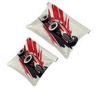 Small Pocket Cosmetic Bag, Squeeze Top Travel Makeup Bag for Purse, No Zipper Self-Closing Mini Makeup Pouch for Women Girls, Cool Racer Race Car
