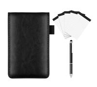 Small Pocket Notebook, 3x5 Inch PU Leather Journal | 165g Mini Notepad with Pen Holder | for Business Travel School Office Daily Notes, Gift for Women Men