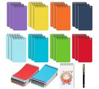 Small Pocket Notebook, 50 Sheets/24 Packs Spiral Memo Pads Ruled 7.6 x 12.7 cm (3"x5") Lined Pocket Notepads with Durable Covers for Office School Memo Tactical Steno Pads - 8 Colors/3 per Color