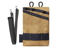 Small Pocket Organizer Portable Zipper Purse with Shoulder Strap | Change Purse for Men Small Tool Card Coin Key Work Travel Khaki