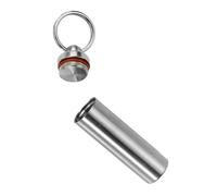 Small Pocket Pill Box Keychain, Stainless Steel Medicine Keychain Holder for Traveling Camping Emergency