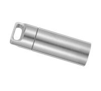Small Pocket Pill Boxes Keychain Stainless Steel Portable Mini Pill Organizer Case Container Waterproof Medicine Bottle for Outdoor Camping Travel
