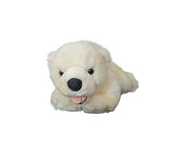 Small Polar Bear Plush Toy Realistic Lying White Bear Cub Stuffed Animal Soft Cuddly Doll Gift for Girls Kids Arctic Wildlife(Couché)