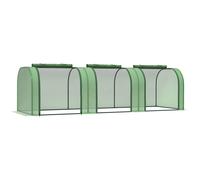 Small Polytunnel Greenhouse Green Grow House Steel Frame for Garden Backyard with Zipper Doors 295x100x80 cm Green