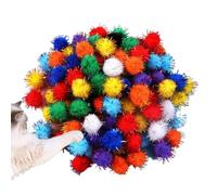 Small Pom Balls for Crafts 100X Puff Balls Interactive Toys Decorative | Assorted for Handmade Art Decorations Kids DIY Crafting Fuzzy Sensory Play Classroom Supplies Kids' Fine Motor Act