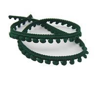 Small Pom Pom Trim Mini Bobble Ball Fringe Braid Trimming Select Colour (Dark Green)
