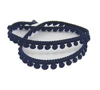 Small Pom Pom Trim Mini Bobble Ball Fringe Braid Trimming Select Colour (Navy Blue)