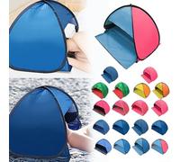 Small Pop- Up Beach Tent, Automatic Pop-Up Pet Tent, UV Protection and Weather Resistance, With Zipper Pocket, Summer Shade for Baby, Adults, Kids & Pets(Orange and yellow)