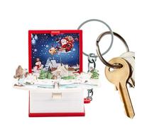 Small Pop up Book | Pop up Christmas Book Keychain Toy - Creative Backpack Charm, Cute Keychains, Christmas Tree Ornaments for Women Men Car Keys