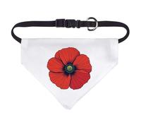 Small 'Poppy Flower Top View' Dog/Cat/Pet Bandana (PD00059487)