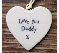 Small Porcelain Heart - Love You Daddy