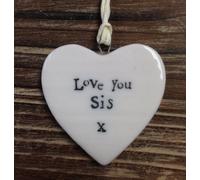 Small Porcelain Heart - Love You Sis