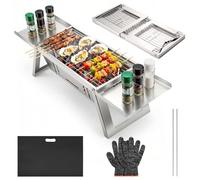Small Portable Bbq Charcoal Grill,Mini Folding Barbecue Grill With 4-Level Heat Control,Outdoor Tabletop Bbq For Camping Essentials,Easy-To-Use Barbecue Smoker For Picnic Garden Terrace Camping Travel