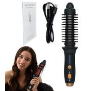 Small Portable Electric Round Brush Curling Wand - Fast Heating Iron, Compact Travel Styling Tools | Work Inn Residence Dorm Quick Hairstyle For D