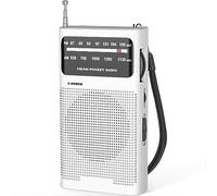 Small Portable FM/AM Radio with Excellent Sound Quality - White
