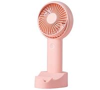 Small Portable Handheld Fan,Mini Fan,Small Desk Fan,3 Speed Strong Wind,Cooling Fan for Bedroom,Classroom,Home,Office,Camping Strong Airflow (Color : Pink, Size : 3600mAh)