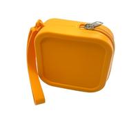 Small Portable Makeup Organizer 2024 Cosmetic Bag Silicone Wallet Lightweight Slim Wallet with Blocking Card & ID Zippered Water Key Ring Solid Colors Card Slim Make Organizers and(Orange, A)