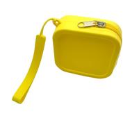 Small Portable Makeup Organizer 2024 Cosmetic Bag Silicone Wallet Lightweight Slim Wallet with Blocking Card & ID Zippered Water Key Ring Solid Colors Card Slim Make Organizers and(Yellow, A)