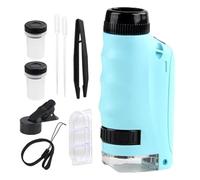 Small Portable Microscope for Handheld Microscope Toy 250X Pocket Microscope Toy with LED Light Scientific Puzzle Toys for Outdoor Travel
