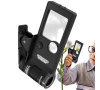Small Portable Microscope Magnifier - LED Illuminated 10x-80x | High Definition Pocket Microscope | Observation Jewelry Reading Science Education Children Students Esplo