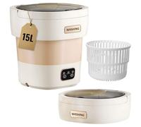 small portable washing machine15L with Spin Basket - Small Washer portable for Underwear, Delicate Clothes, and Light Laundry - Ideal for Apartments, Dorms, Hotels, and Camping.