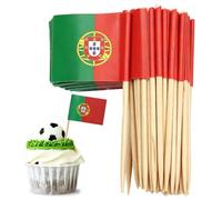 Small Portugal Flags Cocktail Sticks Little Cake Toppers for Cake Decorations,100pcs Mini Portuguese Toothpick Flag On Sticks for Sandwich Food Cupcake Topper World Cup 2026 Decoration Pub Royal Event