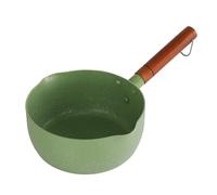 Small Pot Nonstick Saucepan Reusable Sauce Pan Milk Pan with Wooden Handle Sauce Pans Japanese Saucepan for Stove Top Noodle Food Cooking (Avocado Green)